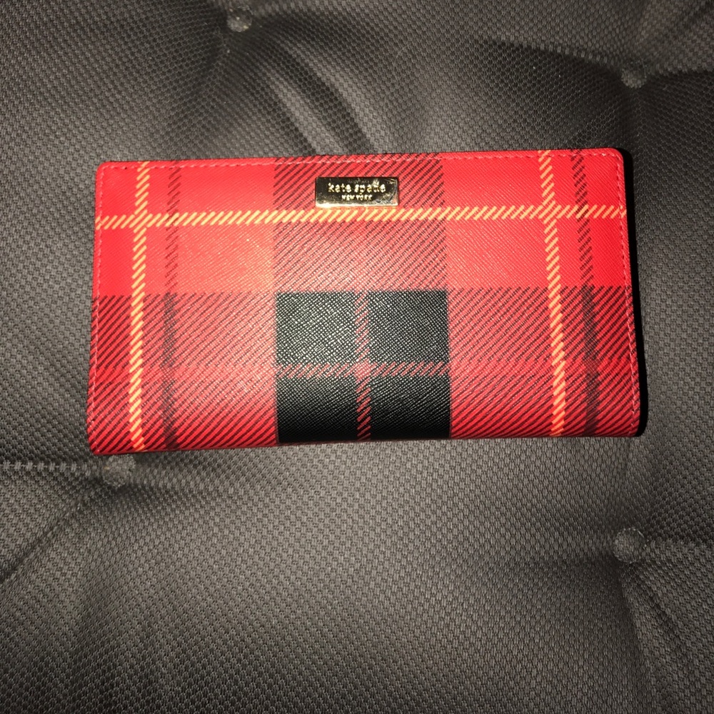 Kate Spade Red Flannel Style Stacy Wallet