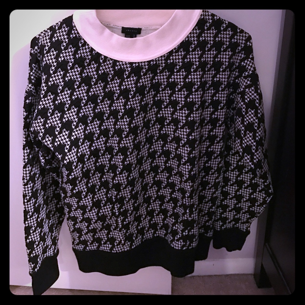 Theory houndstooth print sweatshirt