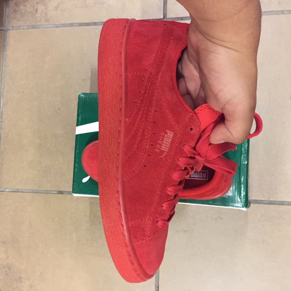 Red Puma Suede shoes