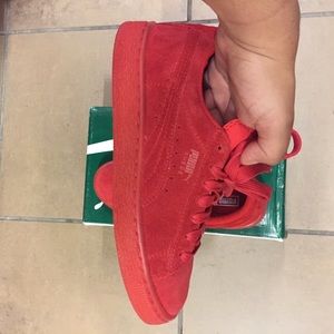 Red Puma Suede shoes