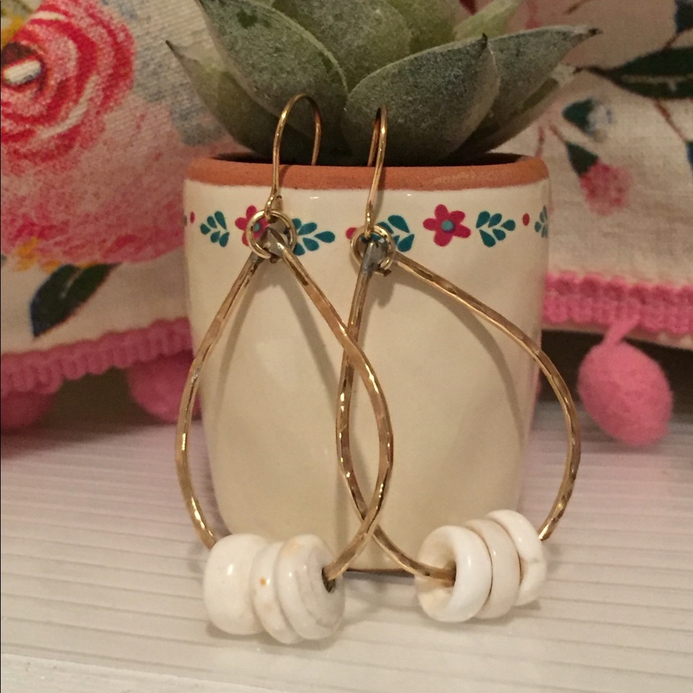 Teardrop Puka Shell Earrings