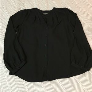 Black express button up blouse
