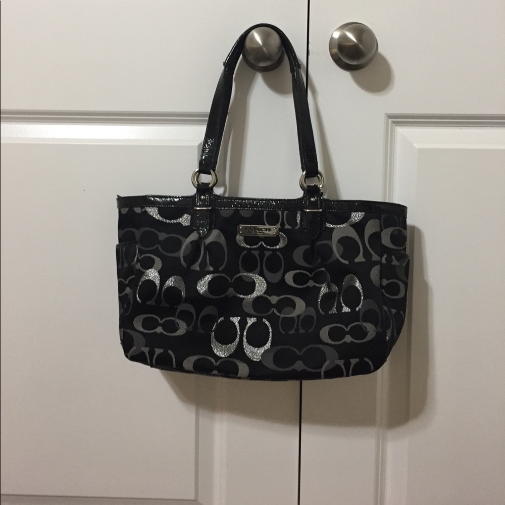 Coach black and silver purse!