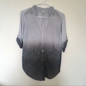 Anthropologie TINY Brand Embroidered Ombré Top