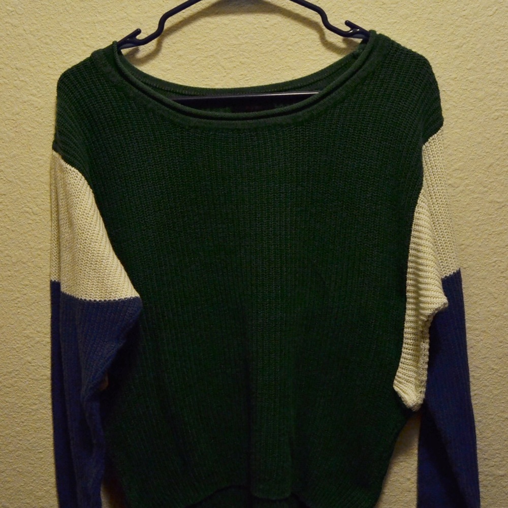 Vintage style color block sweater