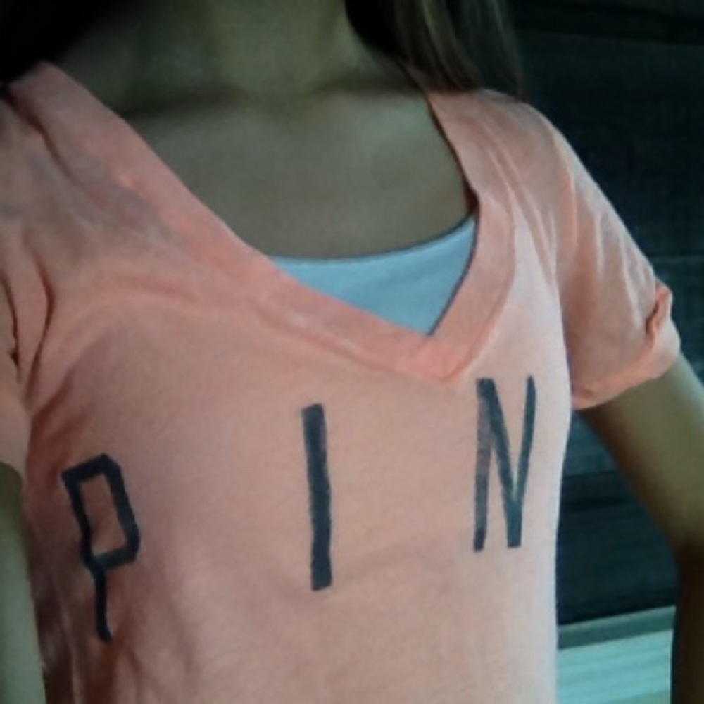 PINK Victoria's Secret orange T shirt