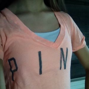 PINK Victoria's Secret orange T shirt