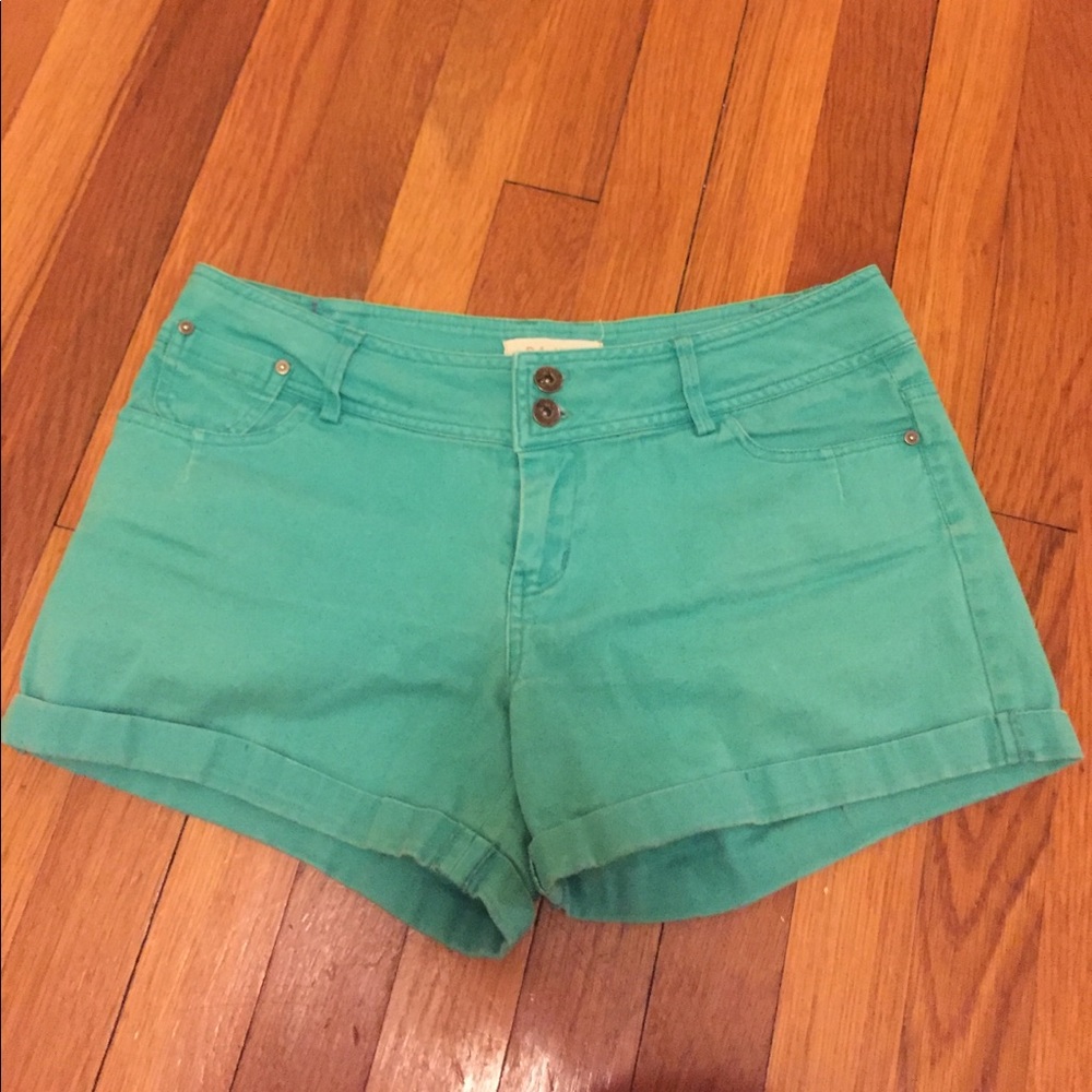 Teal Jean shorts