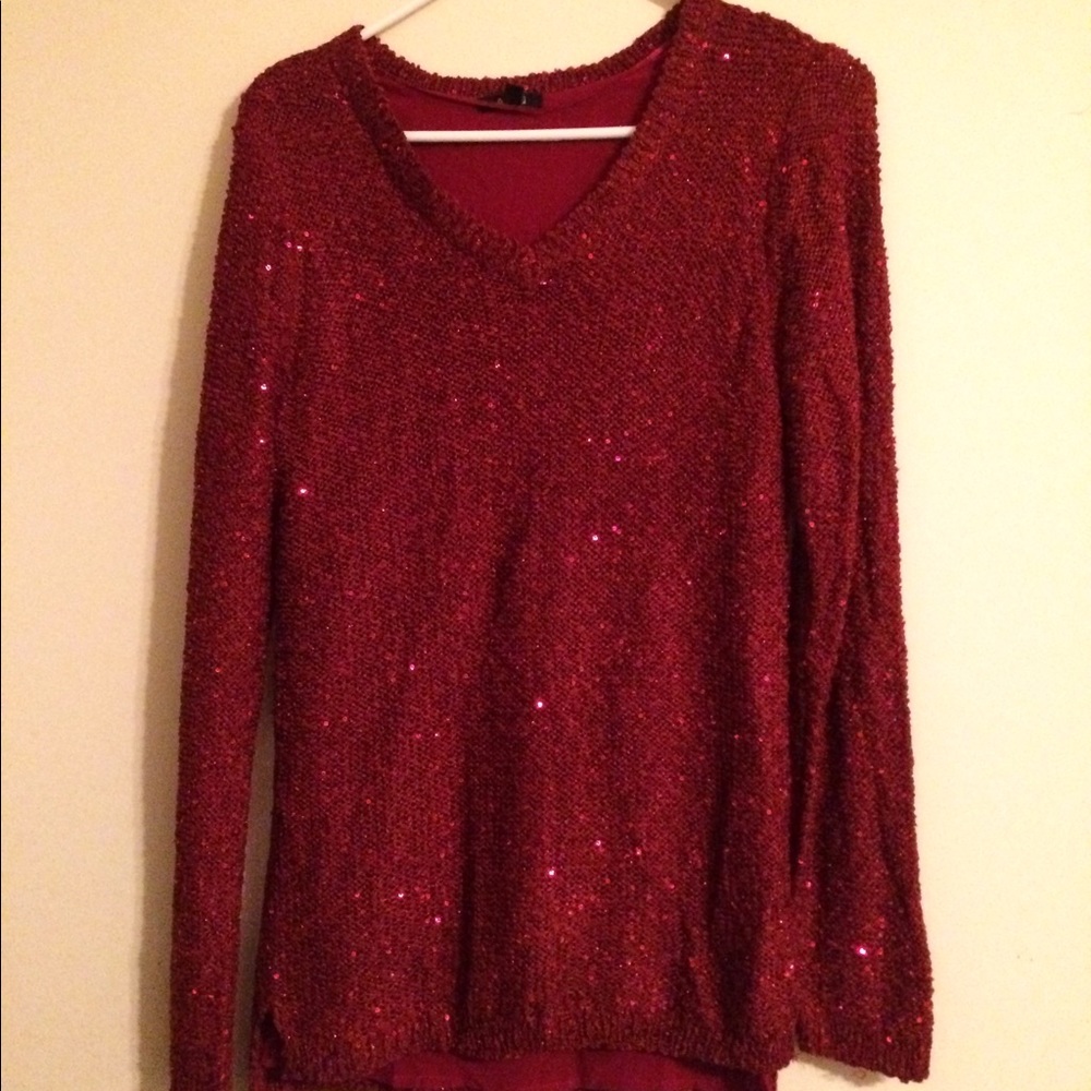  Apt. 9 Red Sparkle Sweater - Size Medium