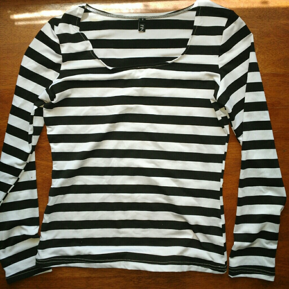 Black and white striped long sleeve