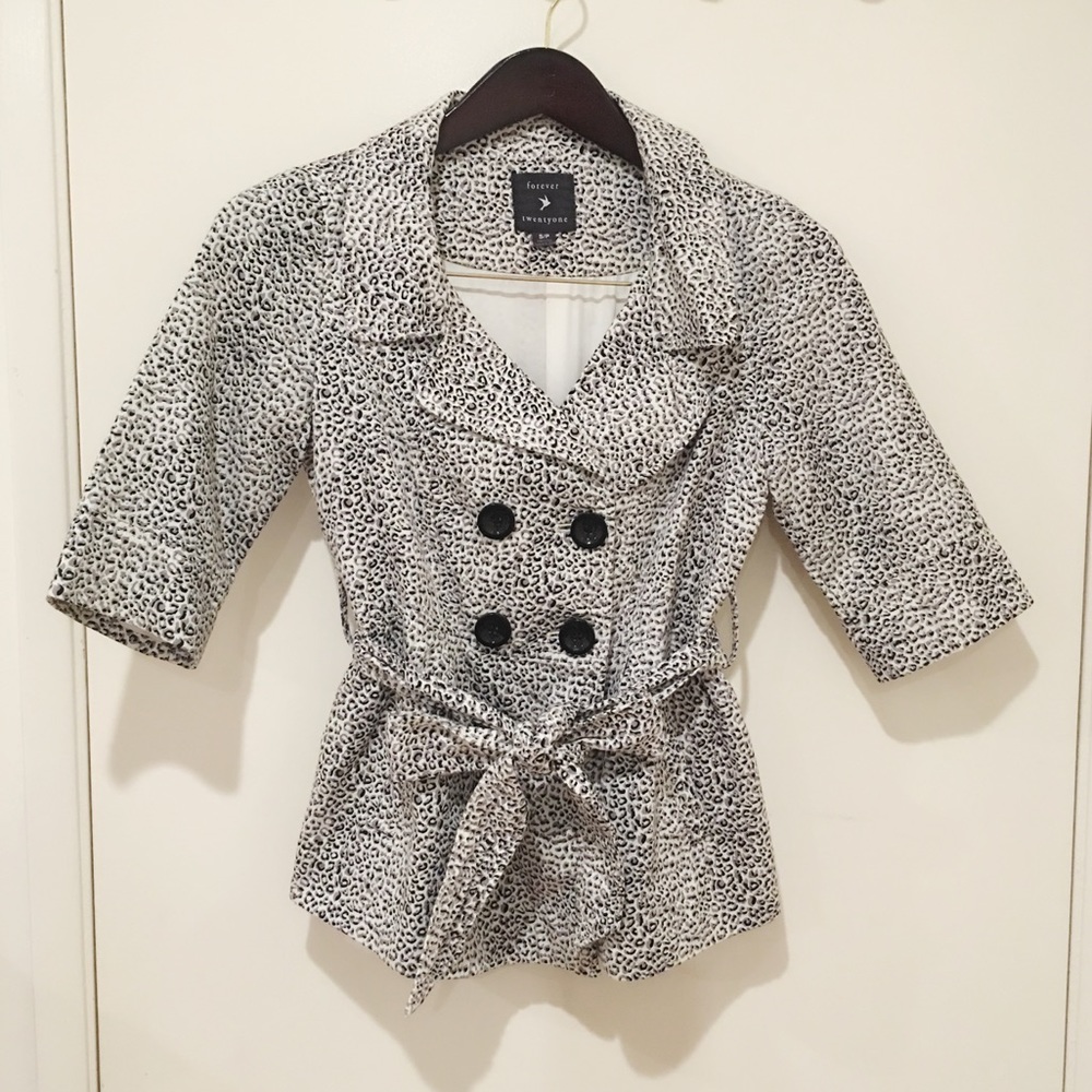 Leopard belted jacket