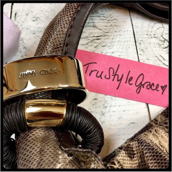 NWT 💯Authentic Jimmy Choo Snakeskin Saba Hobo Bag - Picture 5 of 8