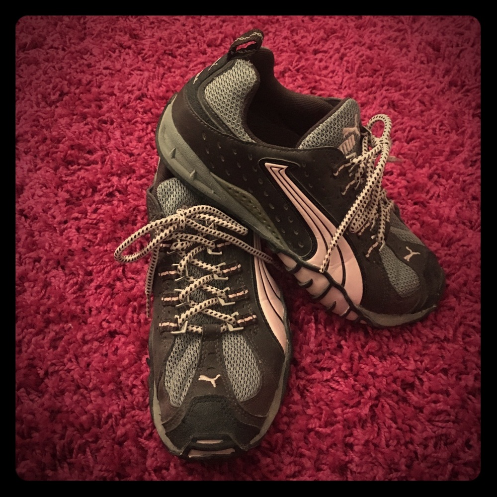 Puma cell sneakers brown and pink