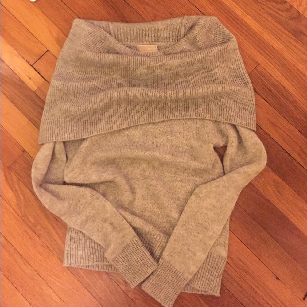 Cowl neck gray sweater