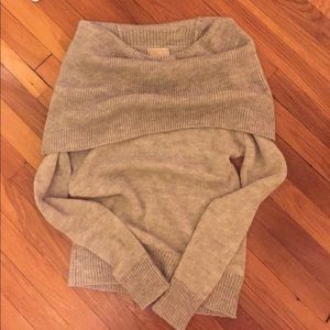 Cowl neck gray sweater