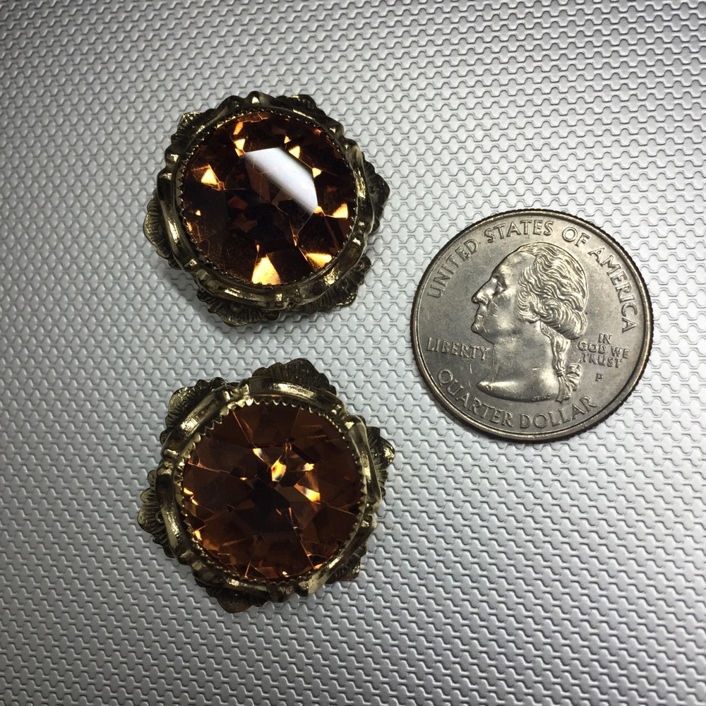 Vintage Whiting and Davis Rhinestone Earrings