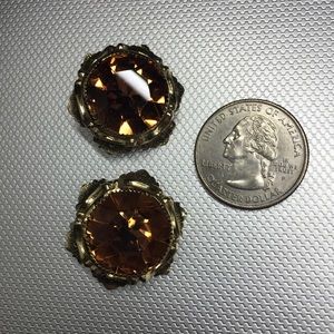 Vintage Whiting and Davis Rhinestone Earrings