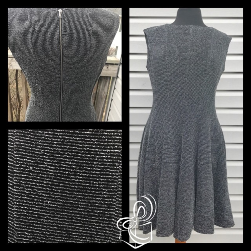 NWT Glitter Silver and Black (22W) A Line Dress