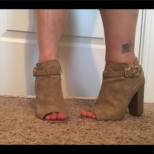 Peep toe booties perfect with many looks