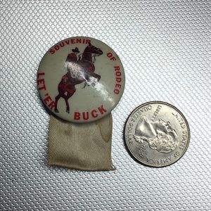 Vintage Rodeo Button Brooch