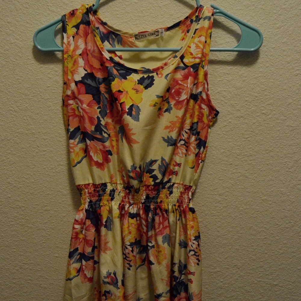 Floral cream dress