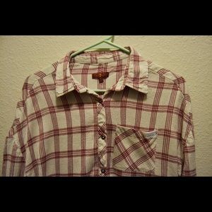 Maroon and white 7 for all mankind flannel