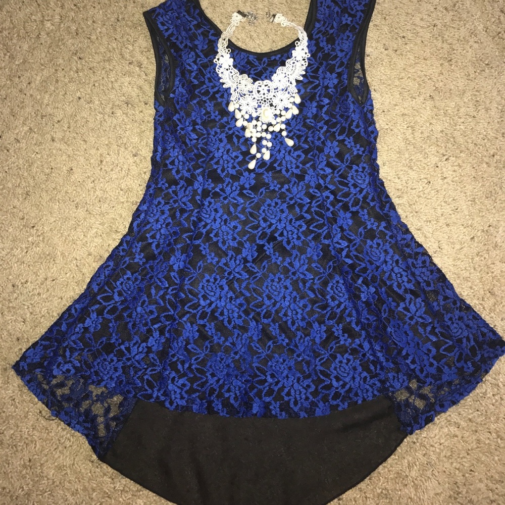 💙Blue lace blouse