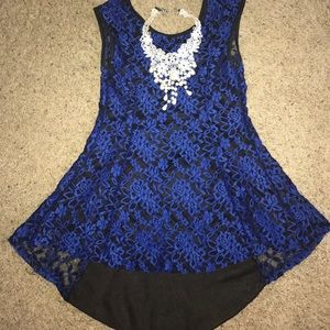 💙Blue lace blouse
