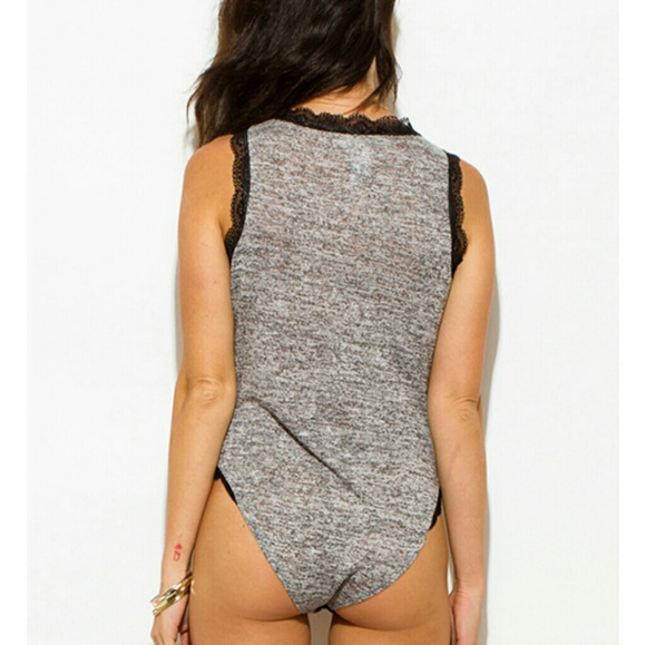 Gray and lace bodysuit - Picture 2 of 3