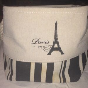 Black and white storage tote