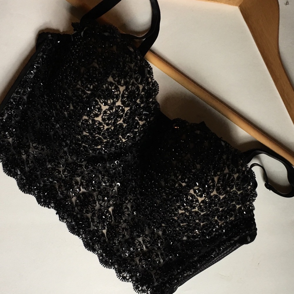 BEBE ADRIANA BEADED LACE BRA - Picture 5 of 6