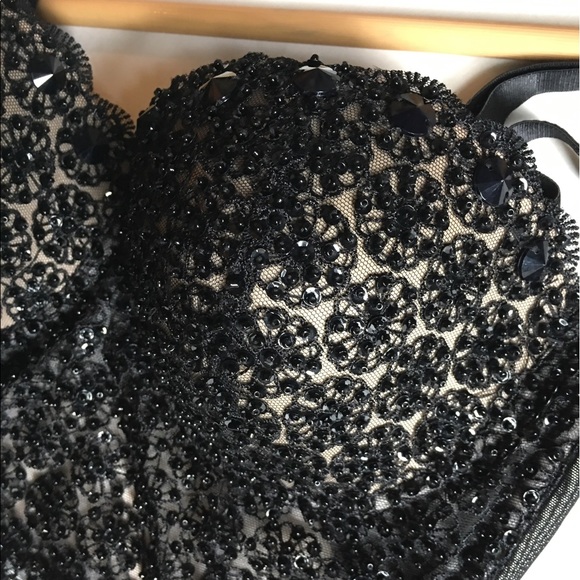 BEBE ADRIANA BEADED LACE BRA - Picture 6 of 6