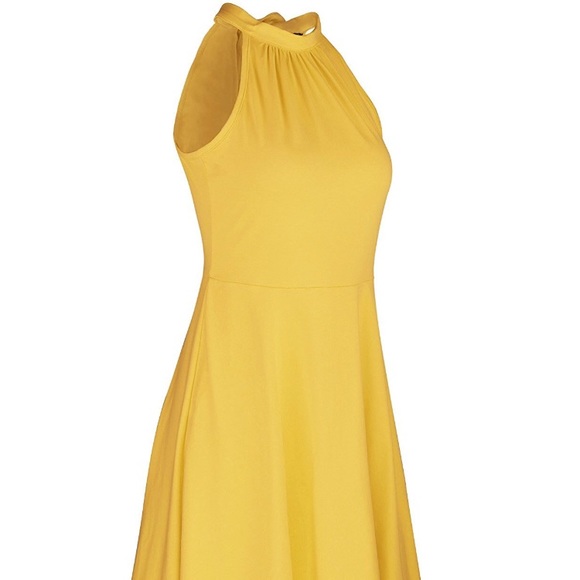 Collar Off Shoulder Sleeveless Cotton Casual Dress - Picture 2 of 4