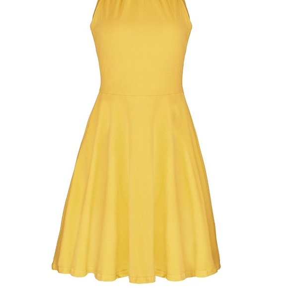 Collar Off Shoulder Sleeveless Cotton Casual Dress - Picture 3 of 4