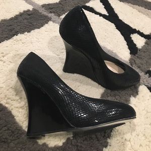 Leather Wedge Pumps