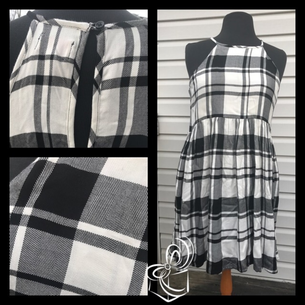 NWT Plaid Hi Low Dress