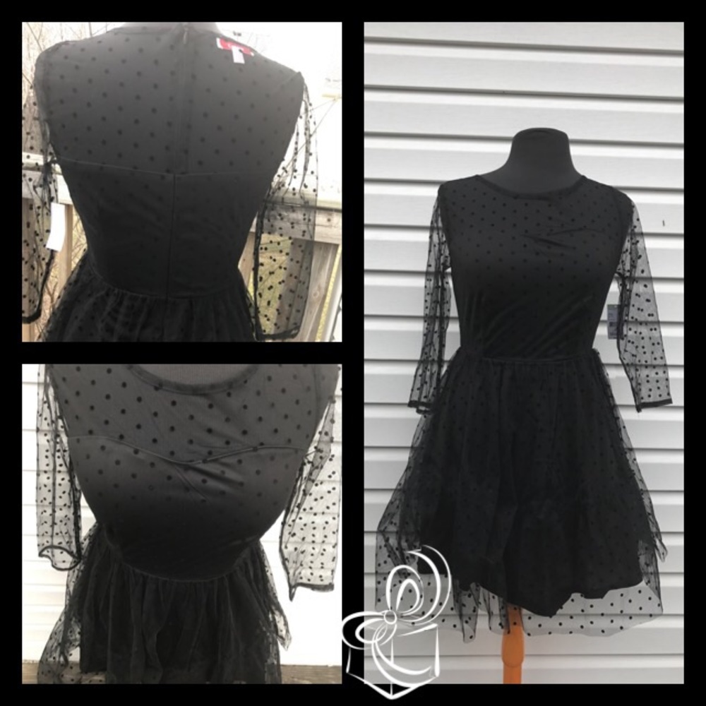 NWT Black Mesh Dress