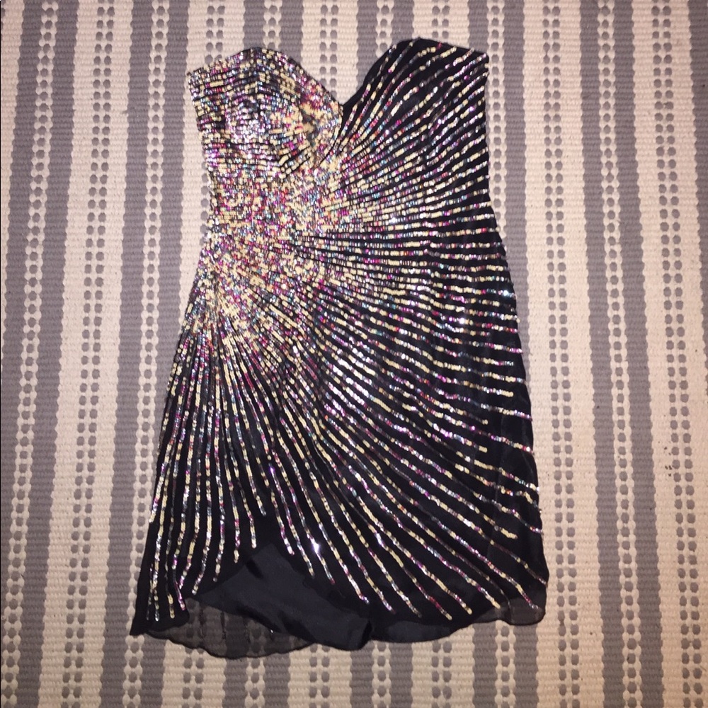 100% Silk Mini black dress