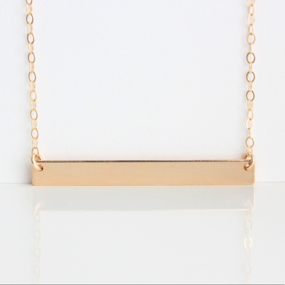✨14K GOLD-FILLED✨ Horizontal Blank Bar Necklace - Picture 2 of 6