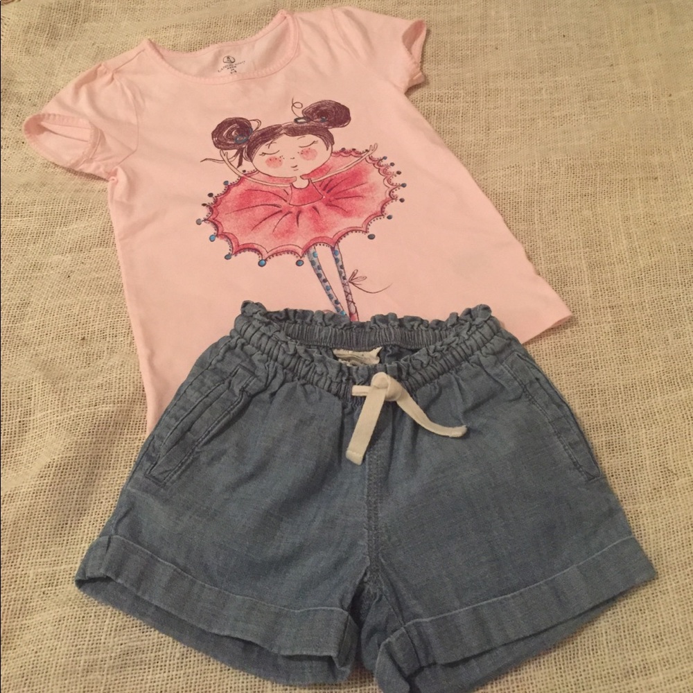 Lands End shirt and shorts bundle size M 5-6