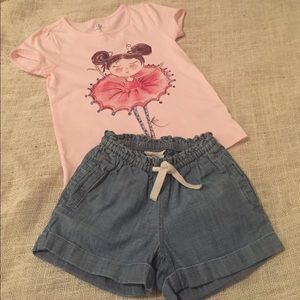 Lands End shirt and shorts bundle size M 5-6