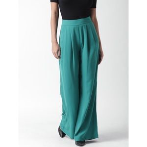 Jade/ Teal Contemporary Wide-Leg Palazzo Pants