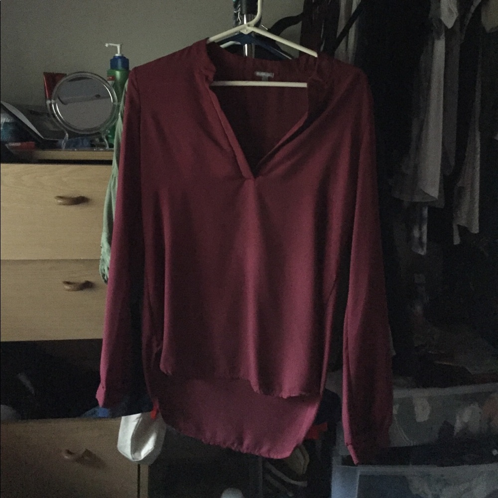 Maroon collared blouse