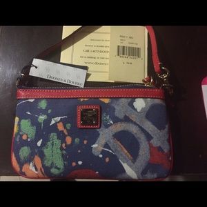 Dooney and Bourke painted canvas purse/ wristlet