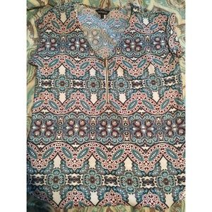 Bright colored silk blouse