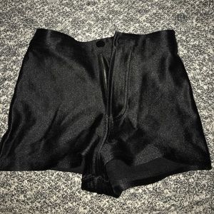 Black disco short shorts