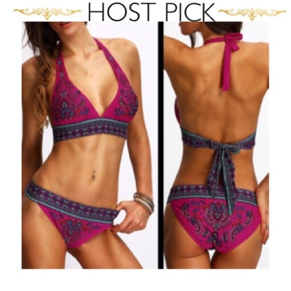 Other - 🔥JUST IN Bohemian Tribal Print Halter Top Bikini