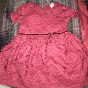 Burgundy lace dress- 12 month