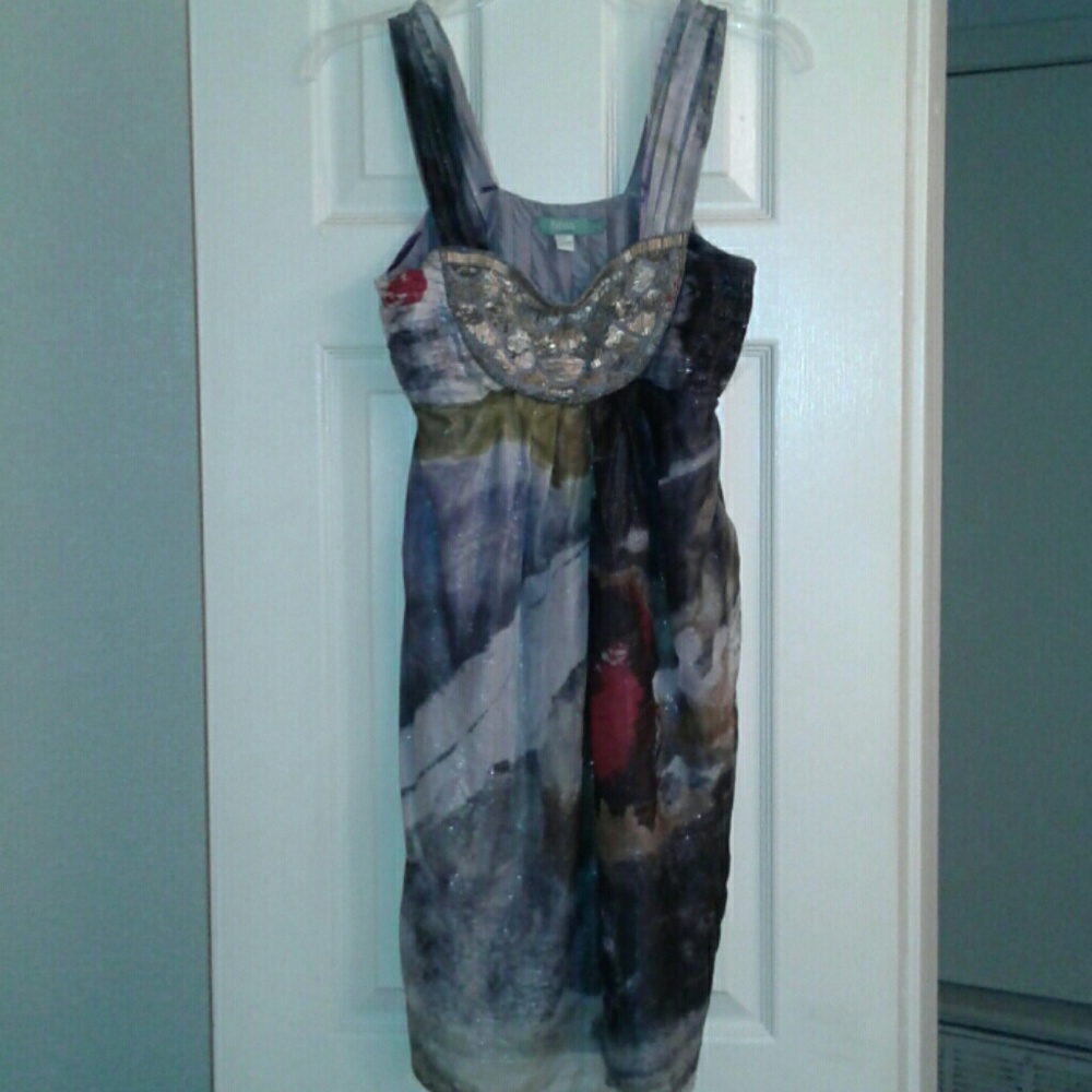 HOSS BY INTROPIA Anthropologie Elegant Beaded Sequin Cocktail Party Dress Eu 40