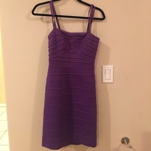 BCBG layered purple bandage dress, size 0 (fits 4)